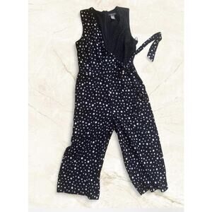 Black & White Polka Dot Capri Jumpsuit- Medium Classic